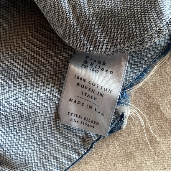 Frank and Eileen Distressed Famous Denim Button Down - Picture 5 of 9